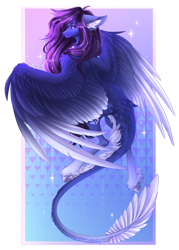 Size: 2586x3606 | Tagged: safe, artist:monogy, imported from derpibooru, oc, oc only, oc:aurora (zenzii), pegasus, pony, colored wings, colored wingtips, female, high res, mare, solo, wings