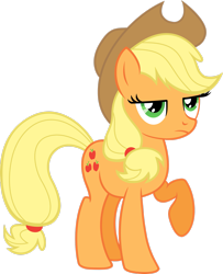 Size: 2207x2718 | Tagged: safe, artist:vaderpl, imported from derpibooru, applejack, earth pony, pony, cowboy hat, female, hat, high res, mare, raised hoof, simple background, solo, stetson, transparent background, vector