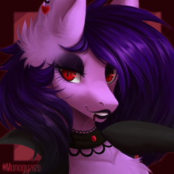 Size: 3000x3000 | Tagged: safe, artist:monogy, imported from derpibooru, oc, oc only, pony, bust, choker, female, high res, mare, portrait, solo
