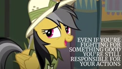 Size: 1920x1080 | Tagged: safe, edit, edited screencap, imported from derpibooru, screencap, daring do, pony, daring done?, quote, solo