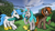 Size: 1920x1080 | Tagged: safe, artist:elisdoominika, imported from derpibooru, oc, oc:fahu, oc:sweet elis, earth pony, pony, blurred background, blurry background, carrot, diamond sword, emeralds, food, golden boots, minecraft, sword, weapon, wheat