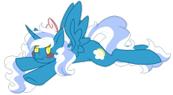 Size: 911x499 | Tagged: safe, artist:spaazledazzle, imported from derpibooru, oc, oc only, oc:fleurbelle, alicorn, pony, :3, adorabelle, alicorn oc, blushing, bow, cute, female, hair bow, horn, lying down, mare, ocbetes, simple background, solo, transparent background, wings, yellow eyes