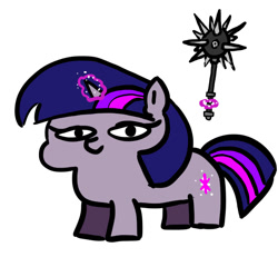 Size: 700x672 | Tagged: safe, artist:slamjam, imported from derpibooru, twilight sparkle, pony, mace, simple background, solo, spikes, squatpony, twiggie, weapon, white background