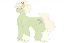 Size: 1280x854 | Tagged: safe, artist:itstechtock, imported from derpibooru, oc, oc only, oc:cloudy cortland, earth pony, pony, female, mare, not granny smith, offspring, parent:big macintosh, parent:marble pie, parents:marblemac, simple background, solo, white background