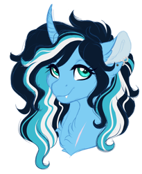 Size: 1024x1250 | Tagged: safe, artist:azure-art-wave, imported from derpibooru, oc, oc only, oc:moonlight shadow, pony, unicorn, bust, female, mare, portrait, simple background, solo, transparent background