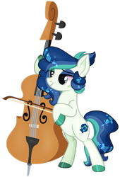 Size: 1280x1883 | Tagged: safe, artist:baydesbases, imported from derpibooru, oc, oc only, oc:seamist serenade, earth pony, pony, bipedal, bow (instrument), cello, female, mare, musical instrument, simple background, solo, transparent background