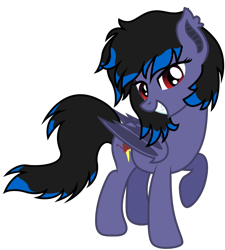 Size: 596x662 | Tagged: safe, artist:ragedox, imported from derpibooru, oc, oc only, oc:rouse black, bat pony, pony, cutie mark, doom equestria, female, looking at you, red eyes, sexy face, show accurate, simple background, smiling at you, solo, tail, transparent background, vector, wings