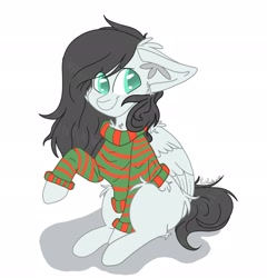 Size: 1962x2048 | Tagged: safe, artist:tizhonolulu, imported from derpibooru, oc, oc only, oc:sky scamper, pegasus, pony, clothes, commission, male, raised hoof, solo, stallion, sweater, sweather, ych result