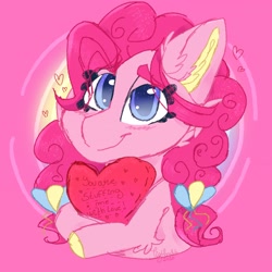 Size: 2048x2048 | Tagged: safe, artist:tizhonolulu, imported from derpibooru, pinkie pie, earth pony, pony, heart, solo