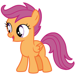 Size: 768x768 | Tagged: safe, artist:starlighthouse, scootaloo, pegasus, pony, for whom the sweetie belle toils, .ai available, .svg available, absurd resolution, blank flank, excited, female, filly, happy, open mouth, simple background, svg, transparent background, vector