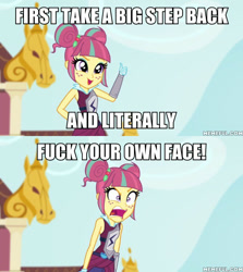 Size: 600x674 | Tagged: safe, edit, edited screencap, imported from derpibooru, screencap, sour sweet, equestria girls, friendship games, caption, image macro, memeful.com, text, tropic thunder, vulgar