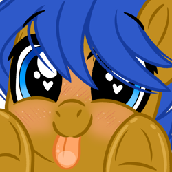 Size: 2000x2000 | Tagged: safe, artist:emberslament, imported from derpibooru, part of a set, oc, oc only, oc:crushingvictory, pegasus, pony, :p, blushing, cute, heart eyes, solo, tongue out, wingding eyes