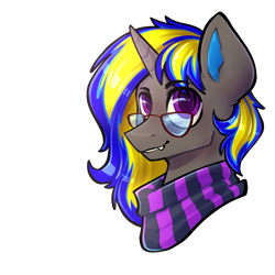 Size: 2343x2343 | Tagged: safe, artist:earthpone, imported from derpibooru, oc, oc only, oc:rapid shadow, pony, unicorn, bust, commission, glasses, male, portrait, simple background, solo, stallion, transparent background