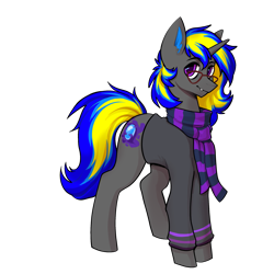 Size: 2343x2343 | Tagged: safe, artist:earthpone, imported from derpibooru, oc, oc only, oc:rapid shadow, pony, unicorn, clothes, commission, male, scarf, simple background, solo, stallion, transparent background