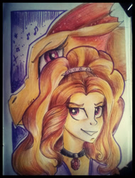 Size: 1016x1340 | Tagged: safe, artist:enjal, imported from derpibooru, adagio dazzle, siren, equestria girls, duality, female, traditional art