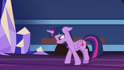 Size: 1920x1080 | Tagged: safe, imported from derpibooru, screencap, twilight sparkle, alicorn, pony, the last problem, floppy ears, library, sad, solo, twilight sparkle (alicorn), twilight's castle, twilight's castle library