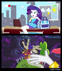 Size: 1288x1488 | Tagged: safe, edit, edited screencap, editor:teren rogriss, imported from derpibooru, screencap, parcel post, post haste, rarity, earth pony, pony, best trends forever, equestria girls, equestria girls series, make new friends but keep discord, bracelet, clothes, female, geode of shielding, handbag, jewelry, legs, magical geodes, pencil skirt, purse, rarity peplum dress, rarity's handbag, skirt, the discord zone