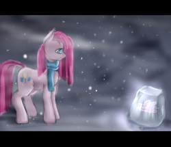 Size: 3600x3100 | Tagged: safe, artist:ashesdarkpony, imported from derpibooru, pinkie pie, earth pony, pony, clothes, female, pinkamena diane pie, scarf, snow, solo