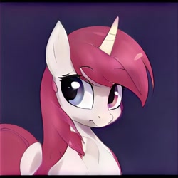 Size: 1024x1024 | Tagged: safe, artist:thisponydoesnotexist, imported from derpibooru, pony, unicorn, ai content, ai generated, bust, generator:thisponydoesnotexist, heterochromia, neural network, portrait, solo