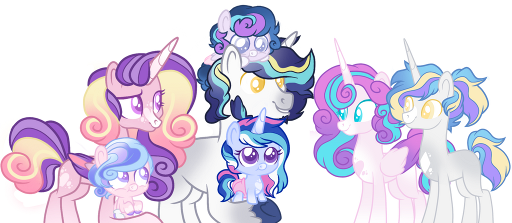 my little pony princess cadence and shining armor as fillies