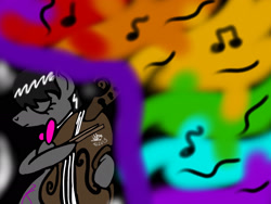 Size: 2048x1536 | Tagged: safe, artist:artmama113, imported from derpibooru, octavia melody, earth pony, pony, bass guitar, bowtie, cello, eyes closed, female, mare, music notes, musical instrument, solo