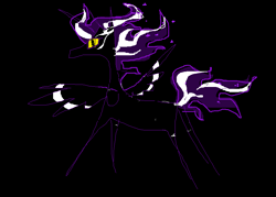 Size: 847x605 | Tagged: safe, artist:saby, derpibooru exclusive, imported from derpibooru, oc, oc only, oc:eventide arcanum, alicorn, hybrid, pony, zebroid, 1000 hours in ms paint, 30 seconds in ms paint, alicorn oc, black coat, colored sclera, doodle, ethereal mane, galaxy mane, horn, male, multicolored mane, offspring, offspring's offspring, parent:oc:mystic fire, parent:oc:osyris, parents:oc x oc, pointy legs, simple background, sketch, solo, sparkles, spread wings, standing, starry mane, striped mane, wing markings, wings, yellow eyes, yellow sclera, zebra stripes