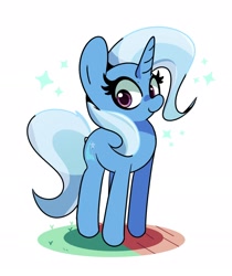 Size: 1896x2256 | Tagged: safe, artist:kindakismet, imported from derpibooru, trixie, pony, unicorn, cute, diatrixes, female, mare, simple background, solo, sparkles, white background