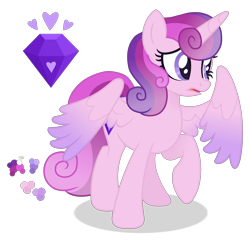 Size: 2400x2300 | Tagged: safe, artist:magicuniclaws, imported from derpibooru, oc, oc only, alicorn, pony, female, magical lesbian spawn, mare, offspring, parent:princess cadance, parent:starlight glimmer, simple background, solo, transparent background