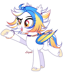 Size: 2292x2612 | Tagged: safe, artist:lazuli, artist:mint-light, imported from derpibooru, oc, oc only, bat pony, pony, bat pony oc, bat wings, choker, commission, ear piercing, open mouth, piercing, signature, simple background, smiling, solo, transparent background, underhoof, unshorn fetlocks, wings, ych result