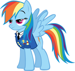 Size: 900x851 | Tagged: safe, artist:westhayer, imported from derpibooru, rainbow dash, pegasus, pony, clothes, necktie, simple background, solo, transparent background, uniform, wonderbolts dress uniform