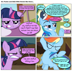 Size: 868x858 | Tagged: safe, artist:dziadek1990, edit, edited screencap, imported from derpibooru, screencap, pinkie pie, rainbow dash, twilight sparkle, oc, oc:skullfuck doombringer, comic:ponies and d&d, comic, conversation, dialogue, dungeons and dragons, emote story:ponies and d&d, pen and paper rpg, rpg, screencap comic, slice of life, tabletop game, text