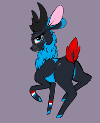 Size: 2259x2781 | Tagged: safe, artist:arume_lux, imported from derpibooru, velvet reindeer, oc, oc only, oc:divo, them's fightin' herds, antlers, community related, female, solo, tail