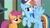 Size: 1920x1080 | Tagged: safe, imported from derpibooru, screencap, rainbow dash, scootaloo, pegasus, pony, flight to the finish, baseball cap, cap, coach rainbow dash, coaching cap, coaching whistle, female, filly, foal, folded wings, hat, hub logo, logo, looking at each other, looking at someone, mare, open mouth, rainbow dashs coaching whistle, spread wings, talking, the hub, whistle, wings