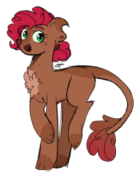 Size: 1044x1323 | Tagged: safe, artist:gallantserver, imported from derpibooru, oc, oc only, oc:treacle, hybrid, pony, interspecies offspring, offspring, parent:capper dapperpaws, parent:pinkie pie, parents:capperpie, simple background, solo, transparent background