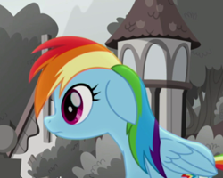 Size: 850x680 | Tagged: safe, imported from derpibooru, screencap, rainbow dash, pegasus, pony, rainbow roadtrip, cropped, female, floppy ears, mare, solo