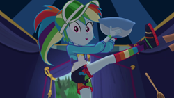 Size: 1920x1080 | Tagged: safe, imported from derpibooru, screencap, rainbow dash, accountibilibuddies, equestria girls, equestria girls series, spoiler:eqg series (season 2), accountibilibuddies: rainbow dash, clothes, rainbow socks, socks, solo, striped socks