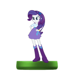 Size: 1024x1024 | Tagged: safe, edit, edited screencap, editor:mario101, imported from derpibooru, screencap, rarity, human, equestria girls, amiibo, figure, nintendo, simple background, solo, transparent background