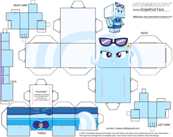 Size: 2979x2354 | Tagged: safe, artist:grapefruitface1, imported from derpibooru, trixie, equestria girls, clothes, craft, cubeecraft, female, papercraft, printable, solo, sunglasses, sunglasses on head, swimsuit