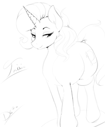 Size: 2500x3000 | Tagged: safe, artist:thelunarmoon, imported from derpibooru, trixie, pony, unicorn, female, mare, monochrome, sketch, solo