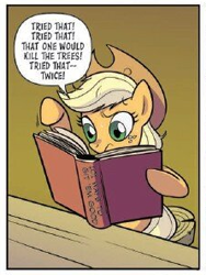 Size: 223x297 | Tagged: safe, idw, imported from derpibooru, applejack, spoiler:comic, spoiler:friendship in disguise, spoiler:friendship in disguise04, friendship in disguise, handbook