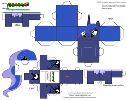 Size: 2979x2354 | Tagged: safe, artist:grapefruitface1, imported from derpibooru, part of a set, princess luna, alicorn, pony, arts and crafts, craft, cubeecraft, female, papercraft, printable, solo