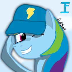 Size: 1000x1000 | Tagged: safe, artist:itzf1ker1, imported from derpibooru, rainbow dash, pegasus, pony, solo