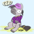 Size: 2048x2048 | Tagged: safe, artist:datzigga, imported from derpibooru, oc, oc only, oc:ice pack, pony, zebra, baseball cap, cap, clothes, confused, fanart, hat, hoodie, male, question mark, sitting, solo