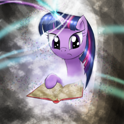 Size: 4961x4961 | Tagged: safe, artist:vunlinur, imported from derpibooru, twilight sparkle, pony, unicorn, book, female, glowing horn, horn, reading, solo