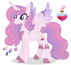 Size: 1500x1379 | Tagged: safe, artist:magicuniclaws, imported from derpibooru, oc, oc only, alicorn, hybrid, pony, zony, female, magical lesbian spawn, offspring, parent:princess cadance, parent:zecora, simple background, solo, transparent background