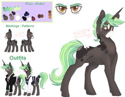 Size: 2857x2213 | Tagged: safe, artist:nightingalewolfie, imported from derpibooru, oc, oc only, oc:aaron limestone, pony, unicorn, male, reference sheet, solo, stallion