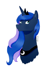 Size: 928x1308 | Tagged: safe, artist:twin-fan, imported from derpibooru, princess luna, alicorn, pony, bust, female, jewelry, mare, peytral, signature, simple background, solo, tiara, transparent background