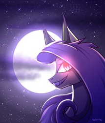 Size: 3000x3500 | Tagged: safe, artist:celes-969, artist:spirit-fire360, imported from derpibooru, fluttershy, bat pony, bat ponified, cloud, flutterbat, full moon, glowing eyes, moon, race swap, red eyes, sky