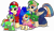 Size: 7650x4500 | Tagged: safe, artist:rainbowtashie, imported from derpibooru, braeburn, wind waker (character), oc, oc:azure spice, oc:cinnamon spectrum, oc:rainbow tashie, oc:spicy cider, earth pony, pegasus, pony, yoshi, cap, clothes, colt, commissioner:bigonionbean, costume, crossover, crown, ear piercing, earring, earth pony oc, father and child, father and daughter, father and son, female, filly, foal, fusion, fusion:braeburn, fusion:spicy cider, fusion:wind waker, halloween, halloween costume, hat, holiday, husband and wife, jewelry, kigurumi, luigi, luigi's hat, male, mare, mario, mario's hat, mother and child, mother and daughter, mother and son, overalls, piercing, princess peach, regalia, shirt, simple background, stallion, super mario bros., transparent background, undershirt, writer:bigonionbean