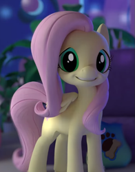 Size: 499x637 | Tagged: source needed, safe, imported from derpibooru, screencap, fluttershy, pegasus, pony, hello pinkie pie, 3d, cropped, female, mare, solo